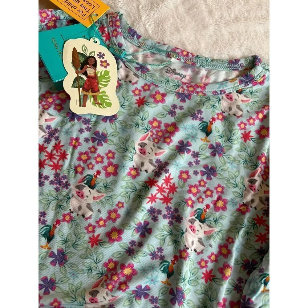 NWT Posh Peanut Classic Pajama Set Moana Disney Pua 7/8